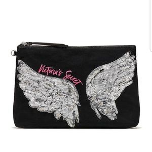 Net Victoria secret black with silver sequins bag
